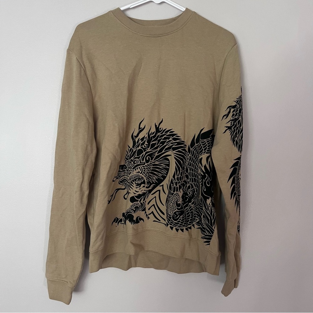 Blind Rooster Tan Dragon-print Crewneck 🐉